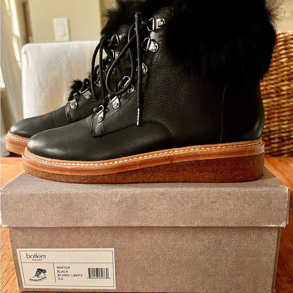 Botkier Winter Black Lace Up Boots